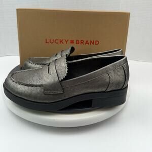 Lucky Brand LK-Floriss Womens 7.5M Pewter Chunky Loafer Flats Shoes 0310LK3146